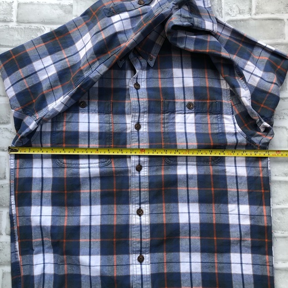 Duluth Trading Company Plaid Button Shirt Dual Pocket Men L Trim Fit Cabincore - Picture 4 of 11